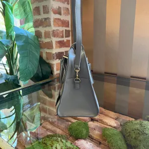 SAINT LAURENT Baby Cabas Gray Leather Top Handle Shoulder Bag