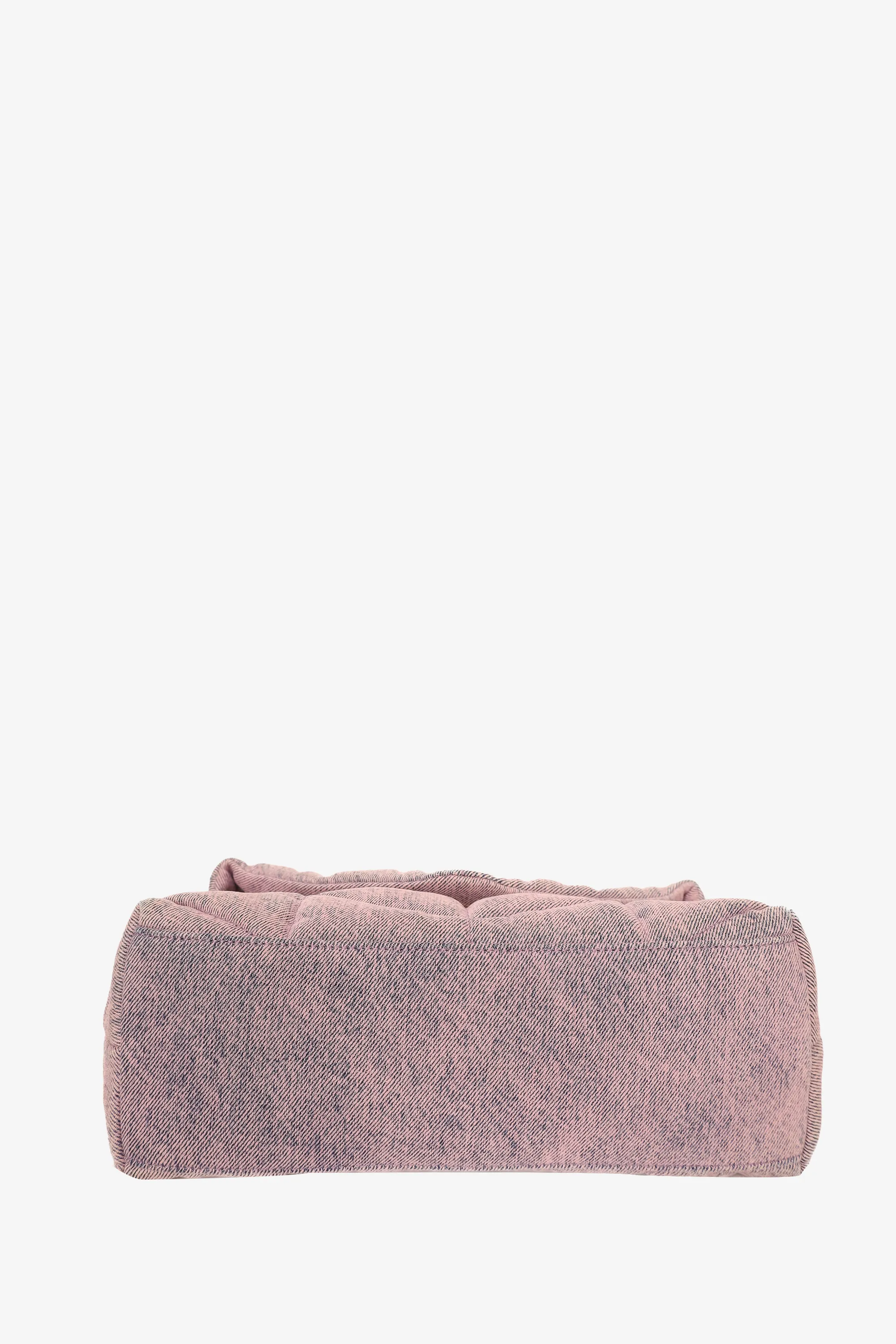 Saint Laurent Purple Denim Small Puffer Loulou Shoulder Bag