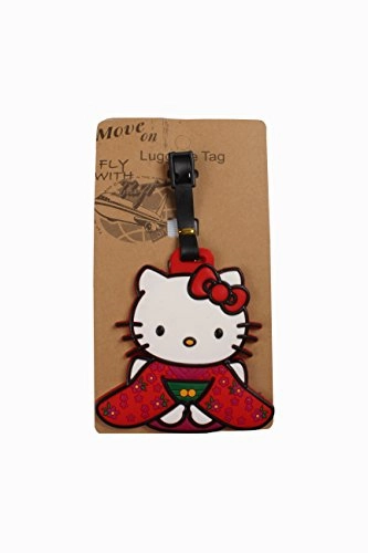 Set Of 3 - Super Cute Kawaii Cartoon Silicone Travel Luggage Id Tag For Bags (Hello Kitty 3)
