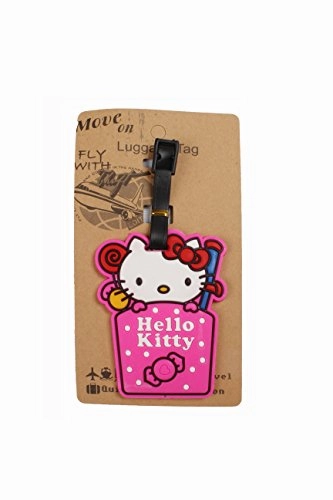 Set Of 3 - Super Cute Kawaii Cartoon Silicone Travel Luggage Id Tag For Bags (Hello Kitty 3)