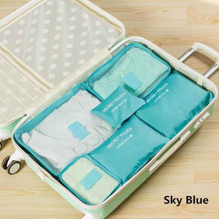 Set Of 6 Duffle Bags Travel Kits Family Clothes Shoes Underwear Makeup Toiletry Storage Bag
