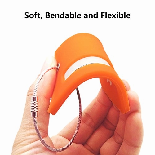 Silicone Luggage Tag With Name ID Card Perfect to Quickly Spot Luggage Suitcase (Plane 2Pcs Orange)