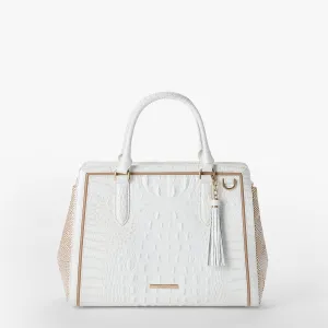 Small Finley Satchel Sea Salt White Colada