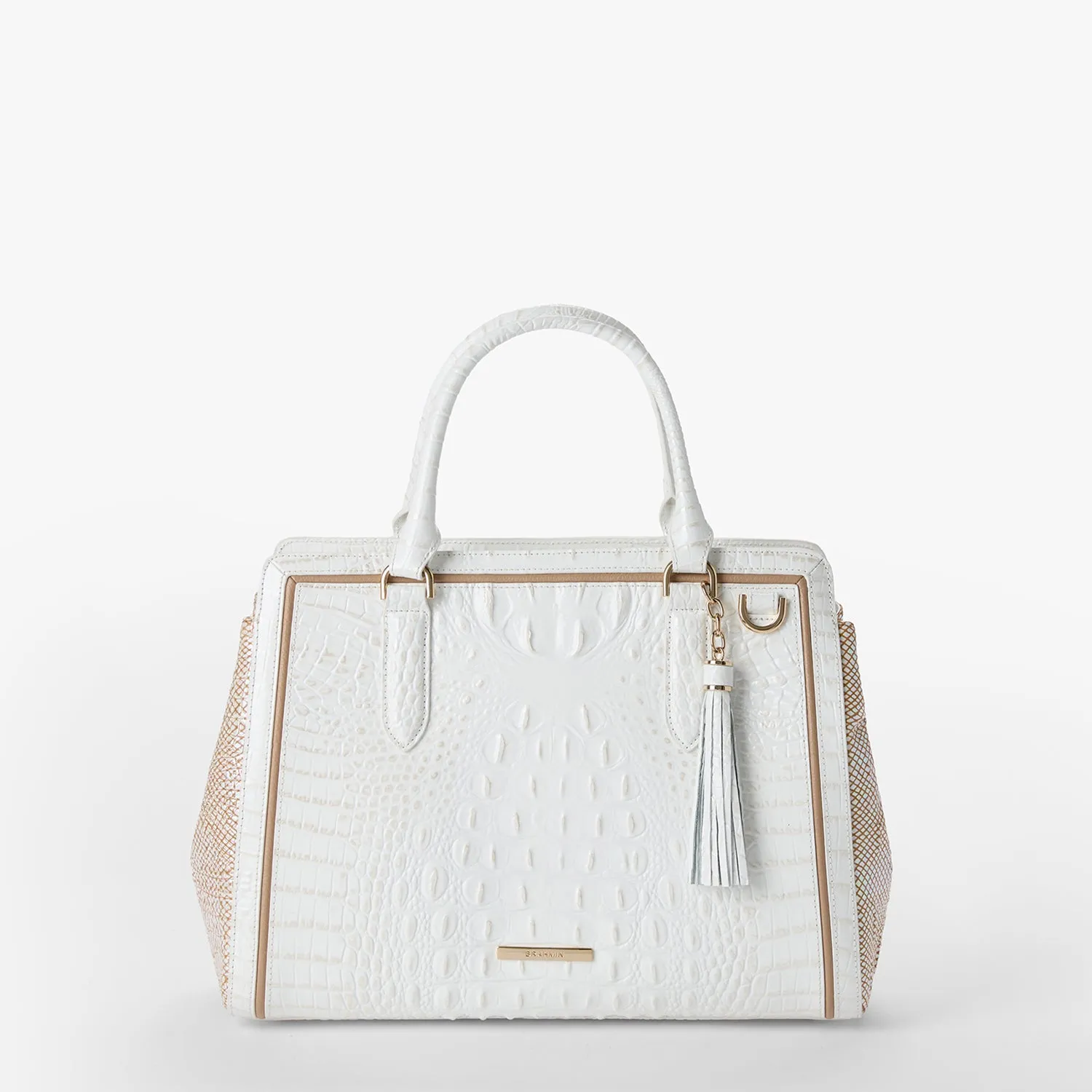 Small Finley Satchel Sea Salt White Colada