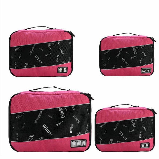 Soperwillton Men Women Travel Bag Male Female 210D Polyester 3 4 6 8 Pieces Packing Cubes Travel