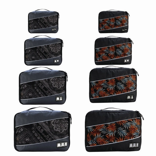 Soperwillton Men Women Travel Bag Male Female 210D Polyester 3 4 6 8 Pieces Packing Cubes Travel