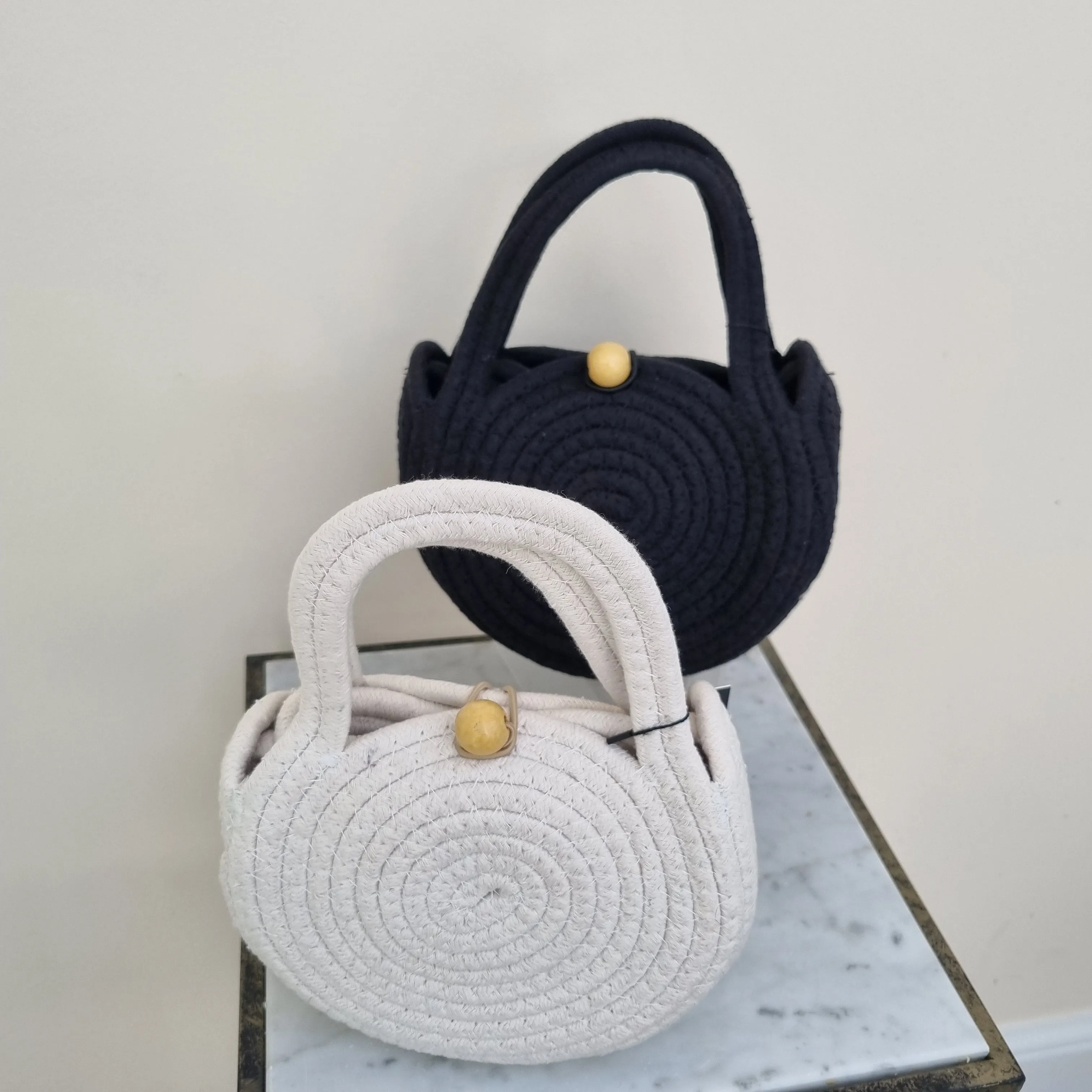 South Beach Mini Rope Bag in Black