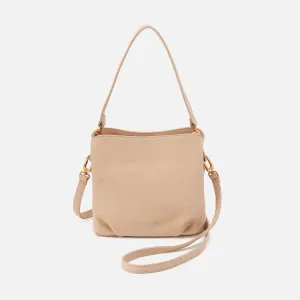 Starr Convertible Shoulder Bag in Pebbled Leather - Linen