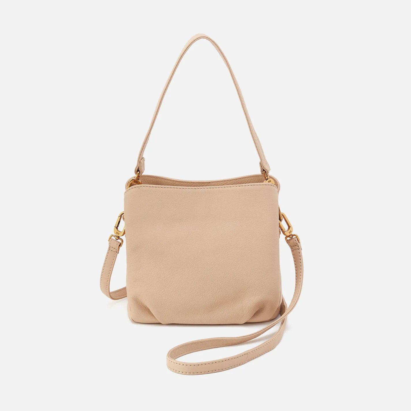 Starr Convertible Shoulder Bag in Pebbled Leather - Linen
