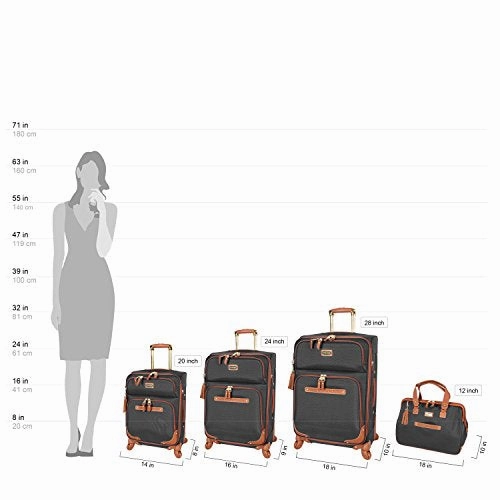 Steve Madden Luggage Large Softside 28" Expandable Suitcase With Spinner Wheels (Global Black)