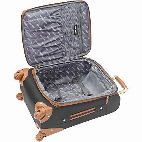 Steve Madden Luggage Large Softside 28" Expandable Suitcase With Spinner Wheels (Global Black)