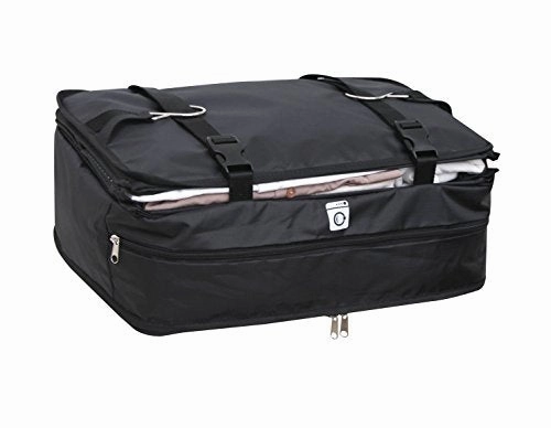 Stow-N-Go Portable Luggage System - Large - Black, Packable Hanging Travel Shelves And Packing Cube