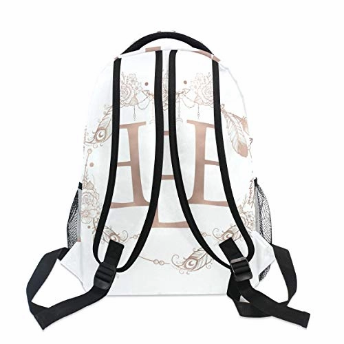 Stylish Letter Initial Monogram Backpack- Lightweight School College Travel Bags, ChunBB 16" x 11.5" x 8"