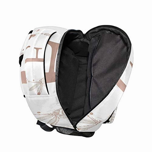 Stylish Letter Initial Monogram Backpack- Lightweight School College Travel Bags, ChunBB 16" x 11.5" x 8"