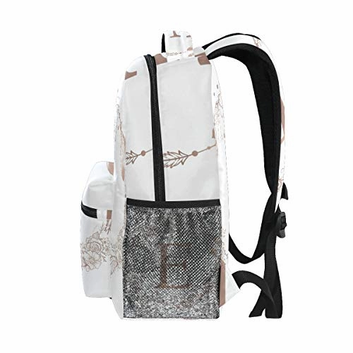Stylish Letter Initial Monogram Backpack- Lightweight School College Travel Bags, ChunBB 16" x 11.5" x 8"
