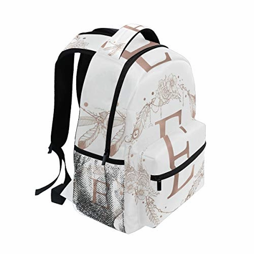 Stylish Letter Initial Monogram Backpack- Lightweight School College Travel Bags, ChunBB 16" x 11.5" x 8"