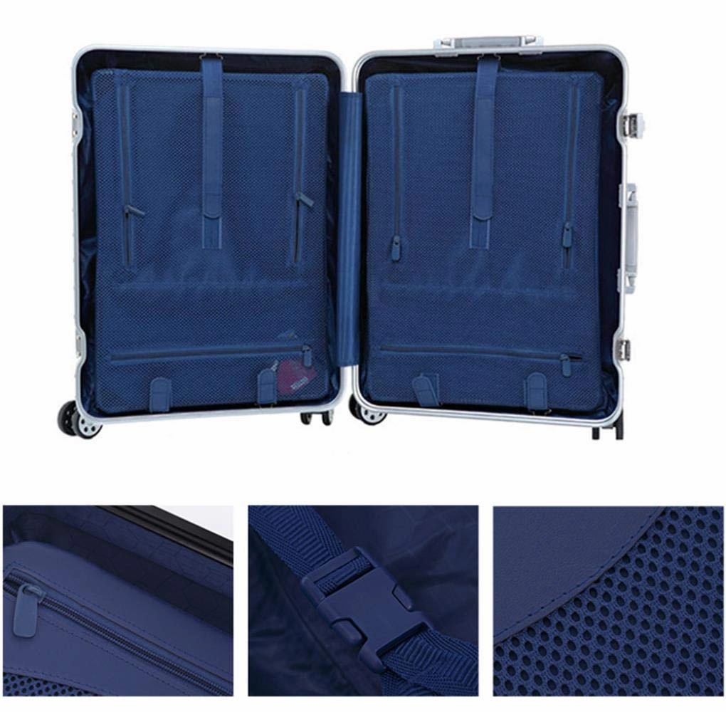 Swivel Wheel Trolley Case, Aluminum Frame Travel Case, Swivel Wheel Trolley Case   Pc Vertical Suitcase, Rose gold, 24 inch