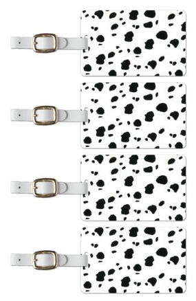 Tag Crazy Dalmation Premium Luggage Tags Set Of Four, Black, One Size