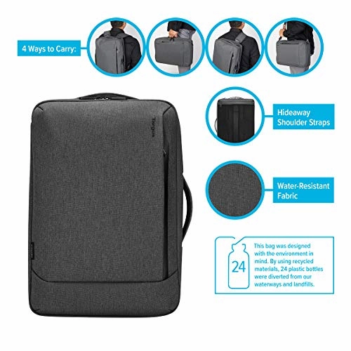 Targus Cypress Convertible Backpack W EcoSmart, Black, 15.6