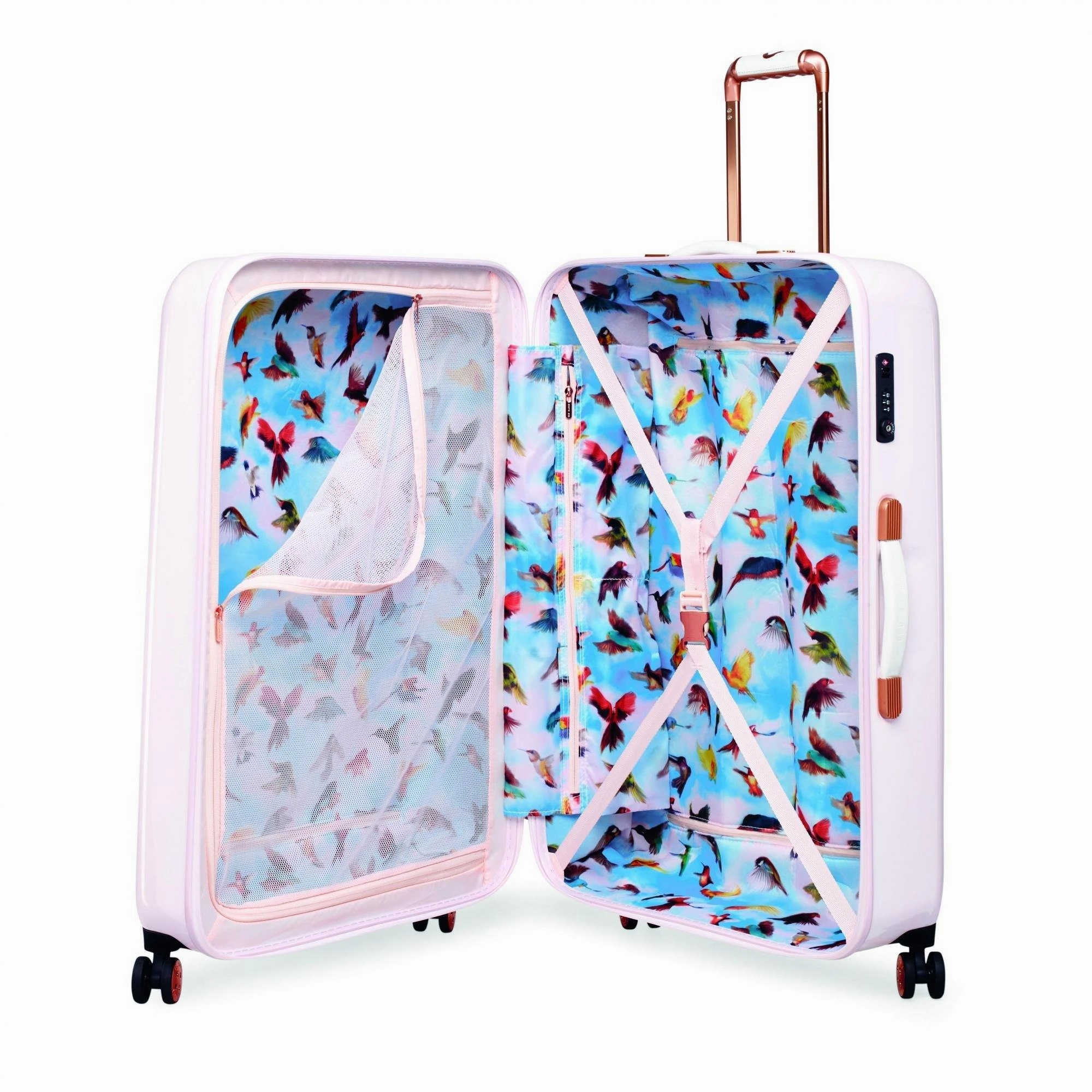 Ted baker Women's Hardside Checked-Large 4-Wheel Large Luggage