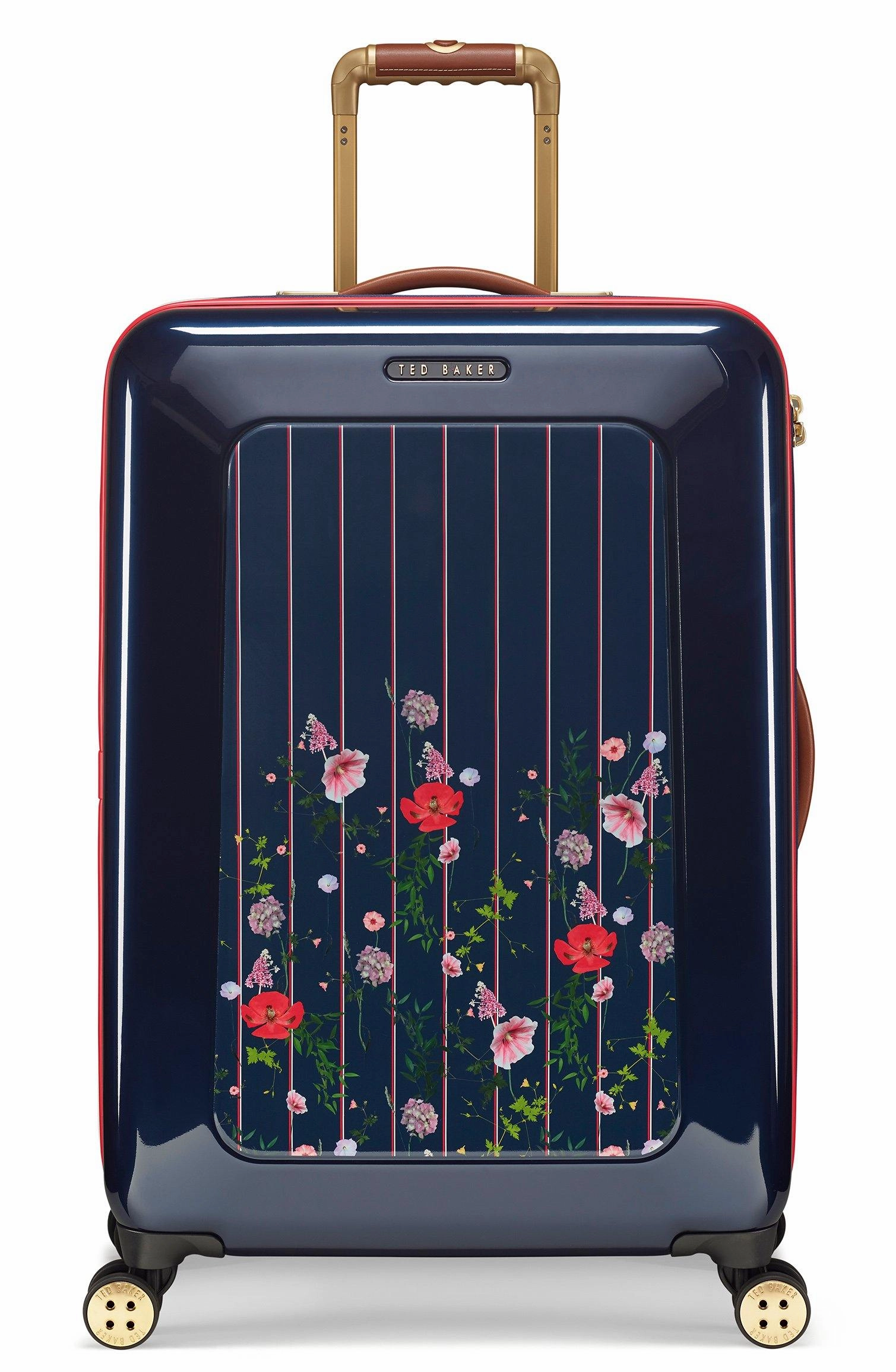 Ted baker Women's Hardside Checked-Medium 4-Wheel Medium Luggage