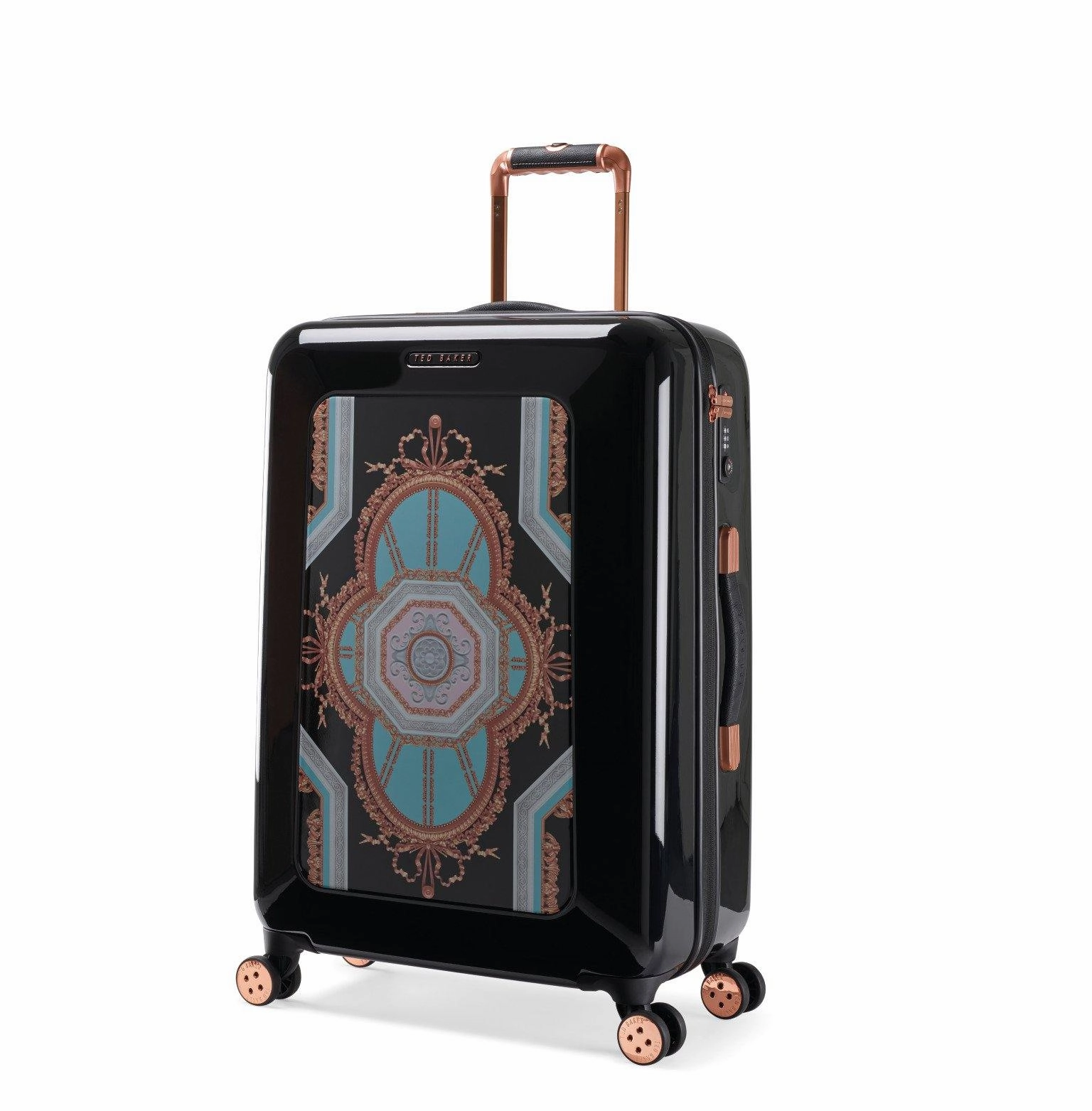 Ted baker Women's Hardside Checked-Medium 4-Wheel Medium Luggage