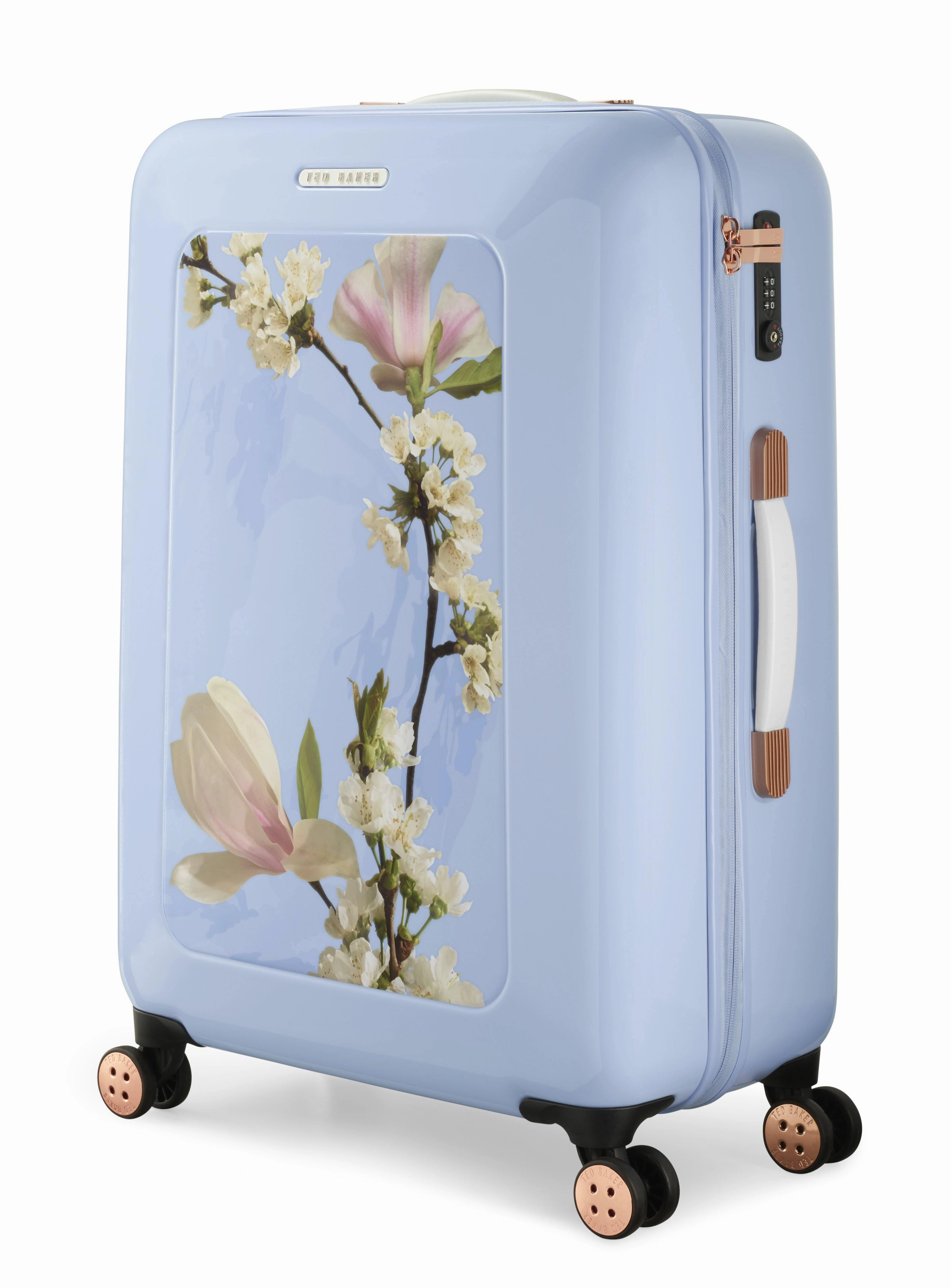 Ted baker Women's Hardside Checked-Medium 4-Wheel Medium Luggage