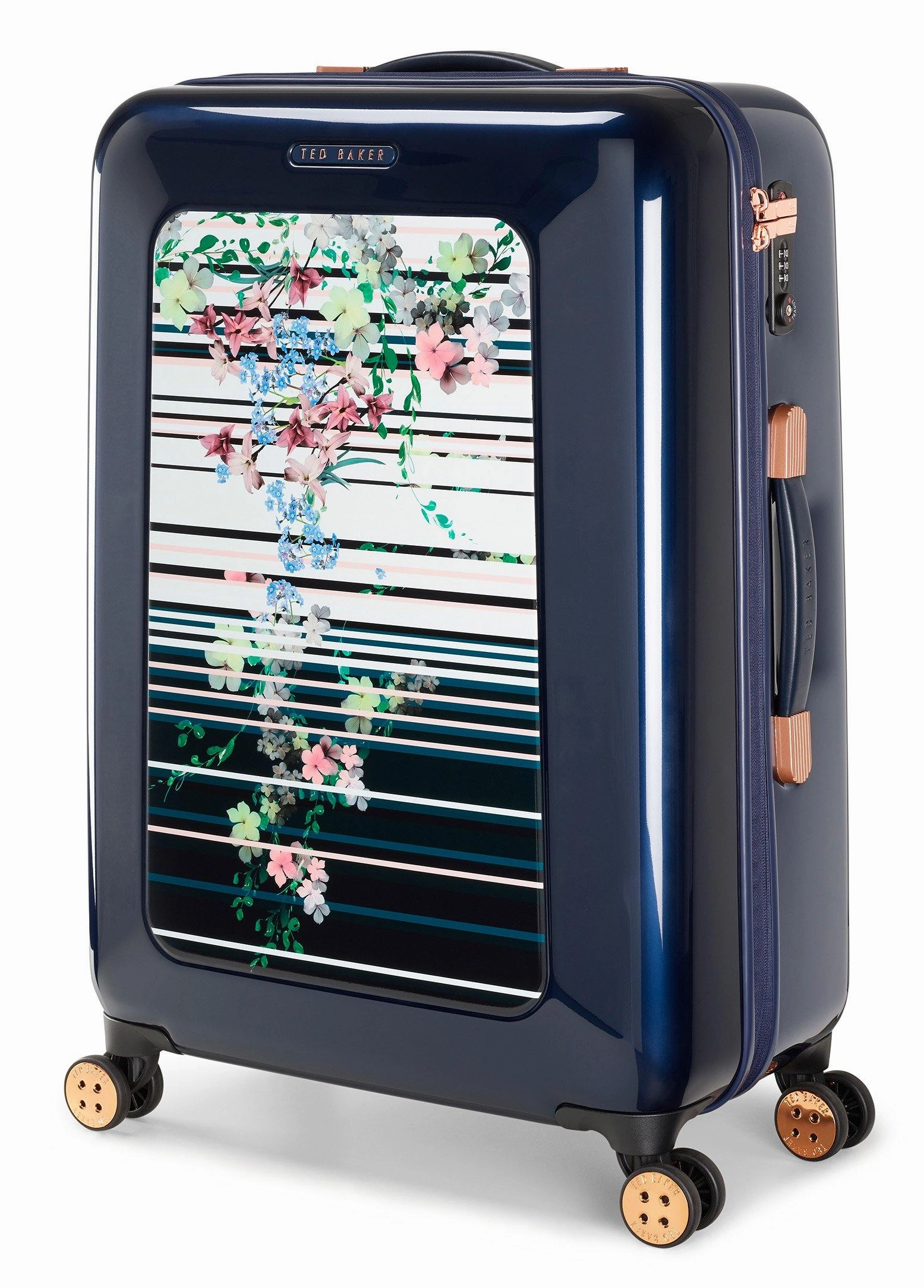 Ted baker Women's Hardside Checked-Medium 4-Wheel Medium Luggage