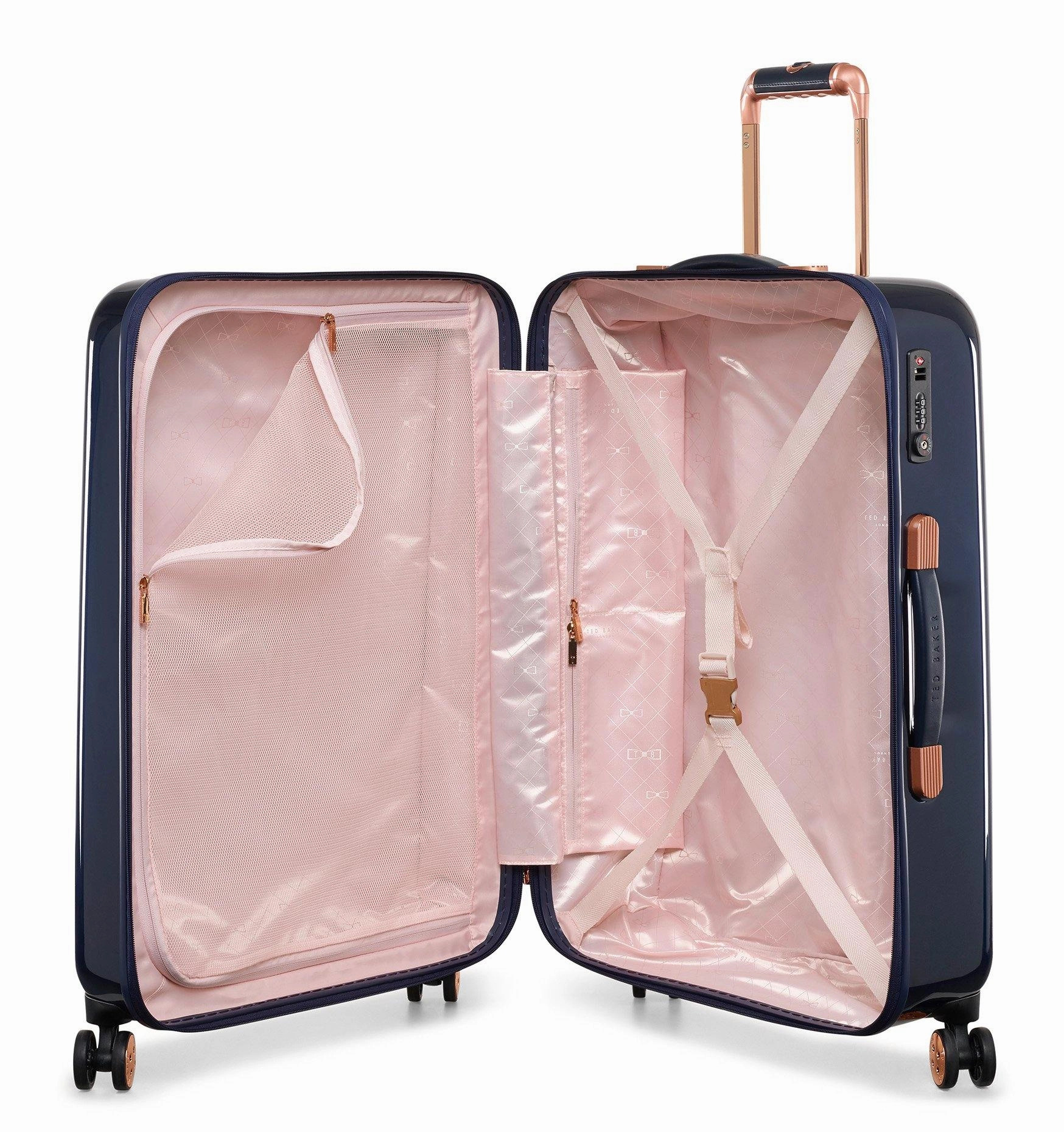 Ted baker Women's Hardside Checked-Medium 4-Wheel Medium Luggage