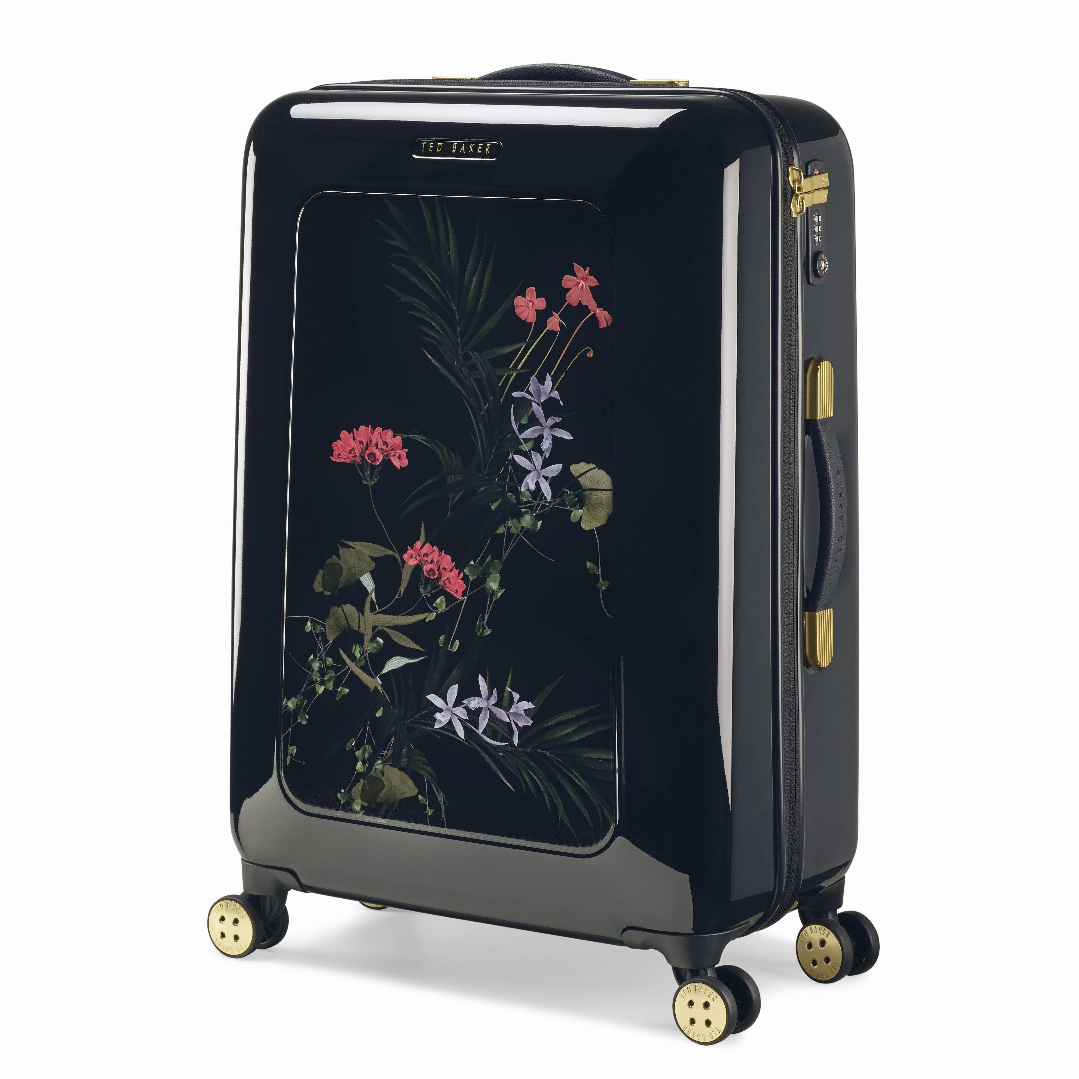 Ted baker Women's Hardside Checked-Medium 4-Wheel Medium Luggage