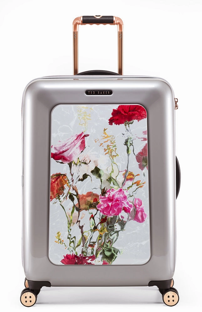 Ted baker Women's Hardside Checked-Medium 4-Wheel Medium Luggage