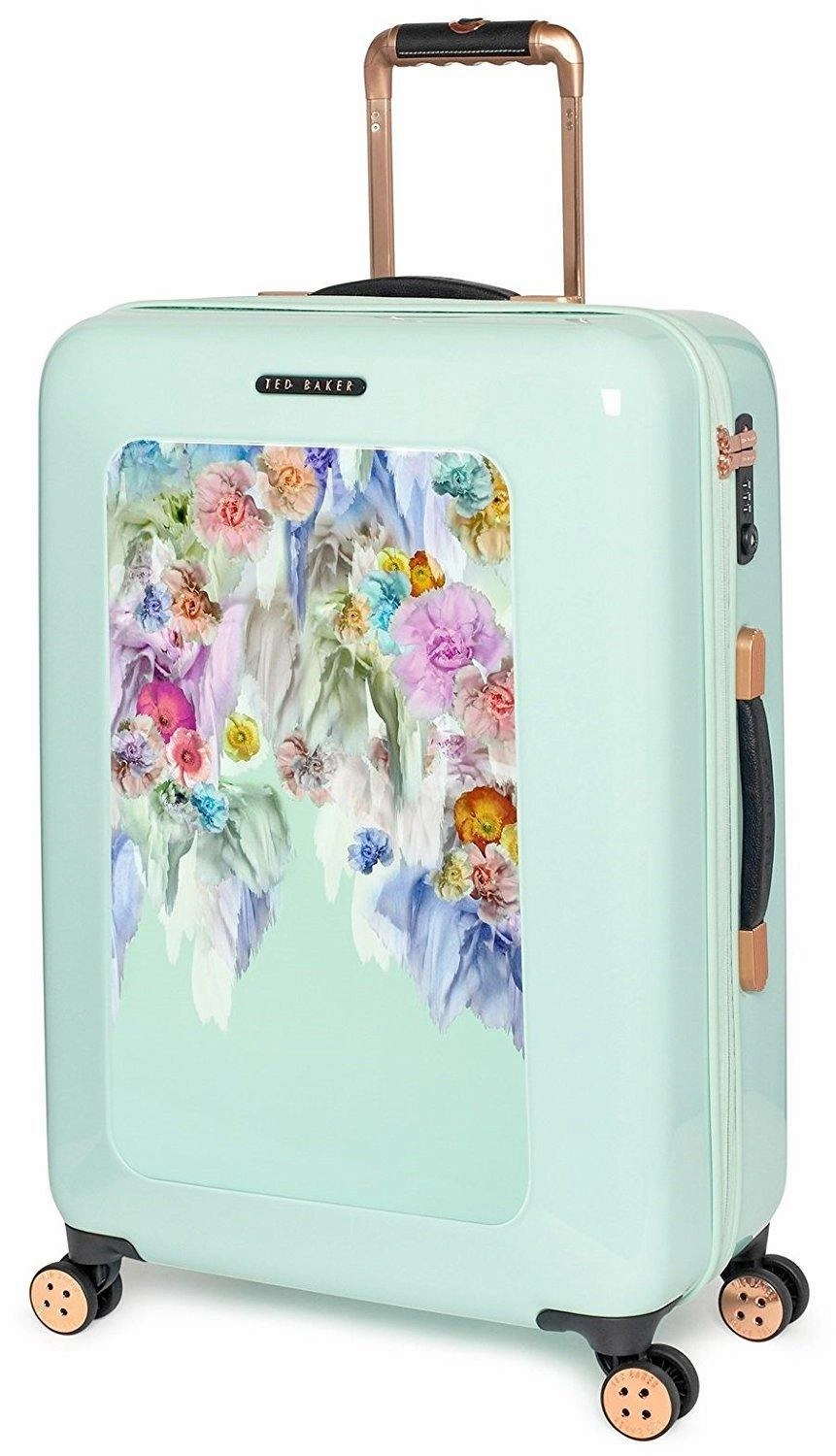 Ted baker Women's Hardside Checked-Medium 4-Wheel Medium Luggage