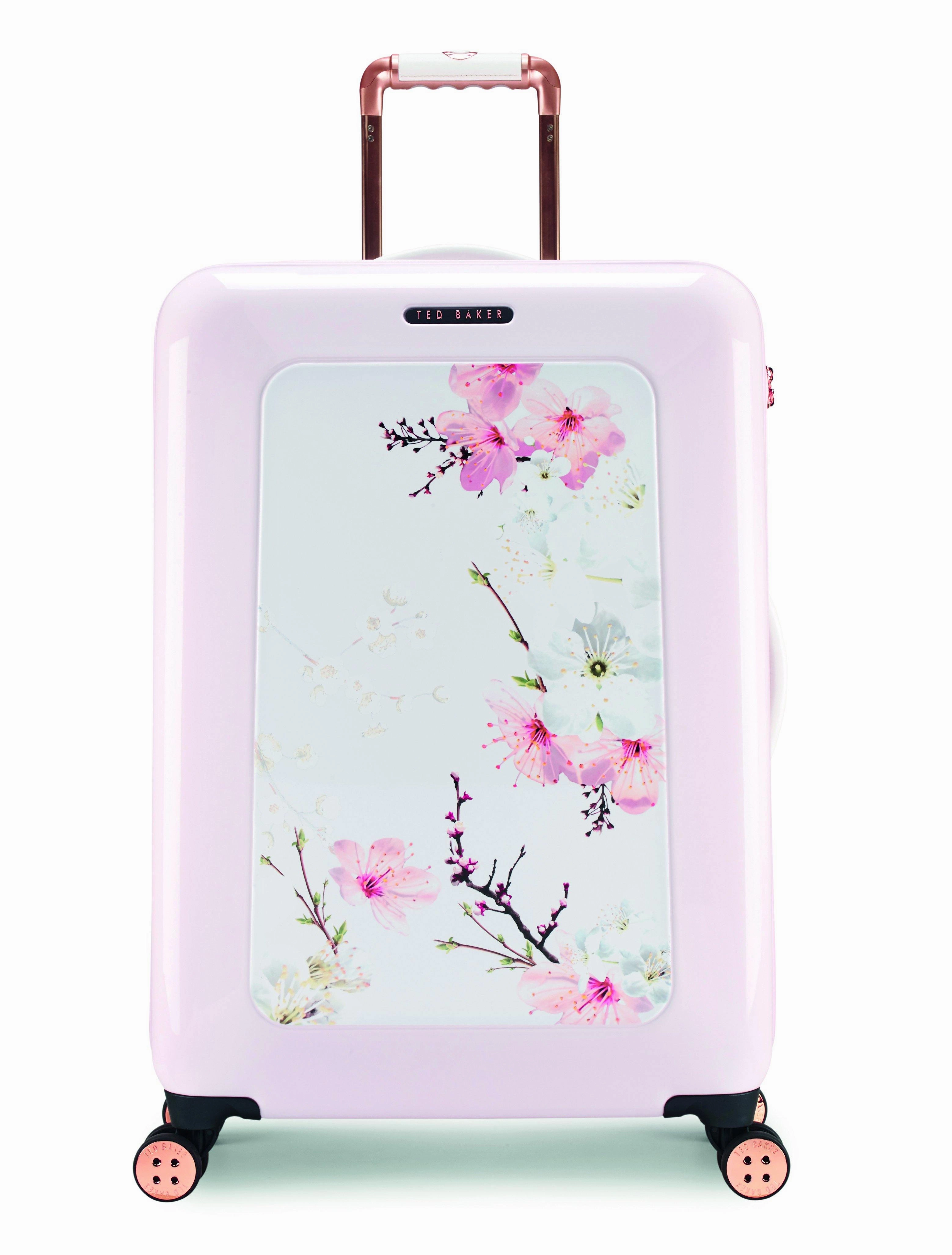Ted baker Women's Hardside Checked-Medium 4-Wheel Medium Luggage