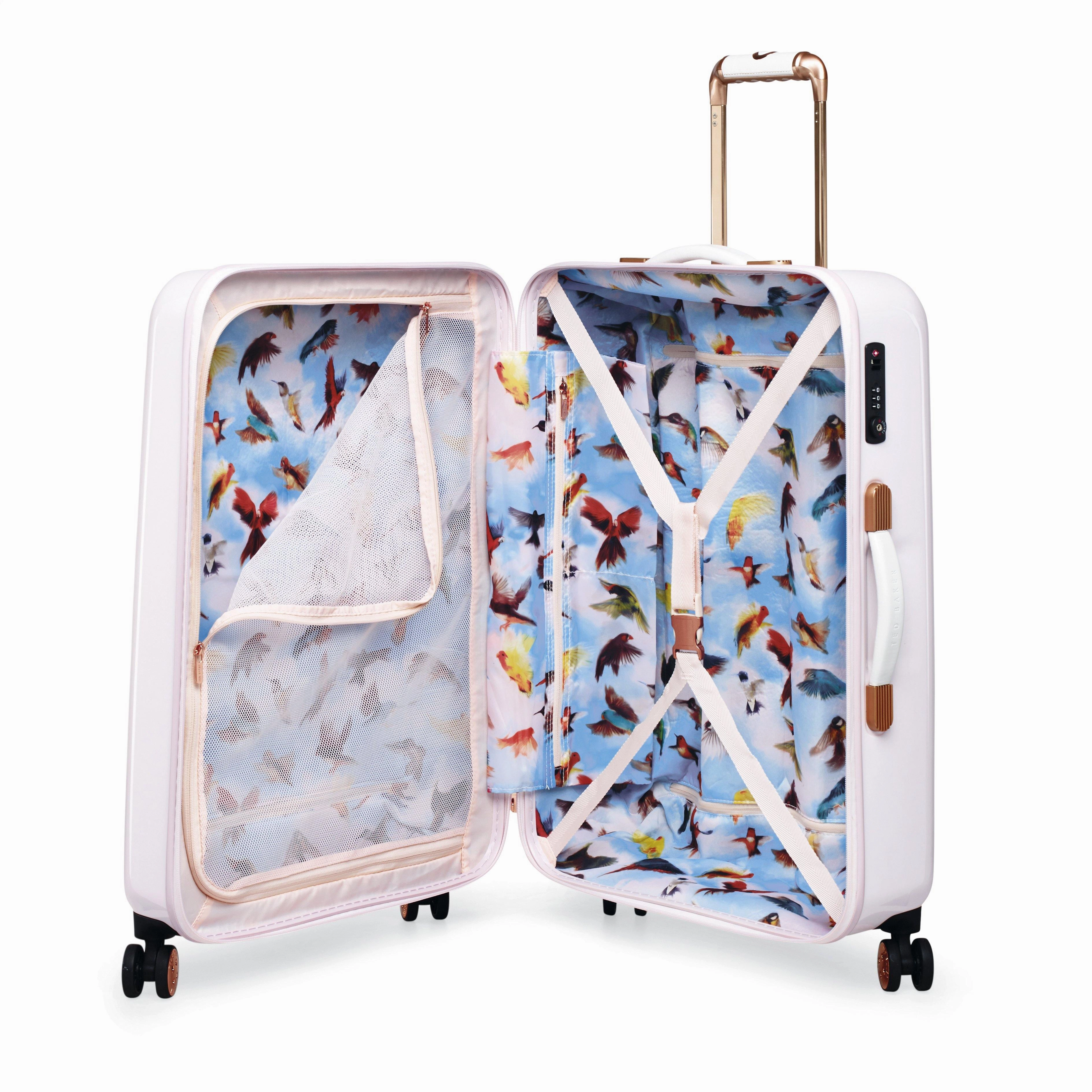 Ted baker Women's Hardside Checked-Medium 4-Wheel Medium Luggage