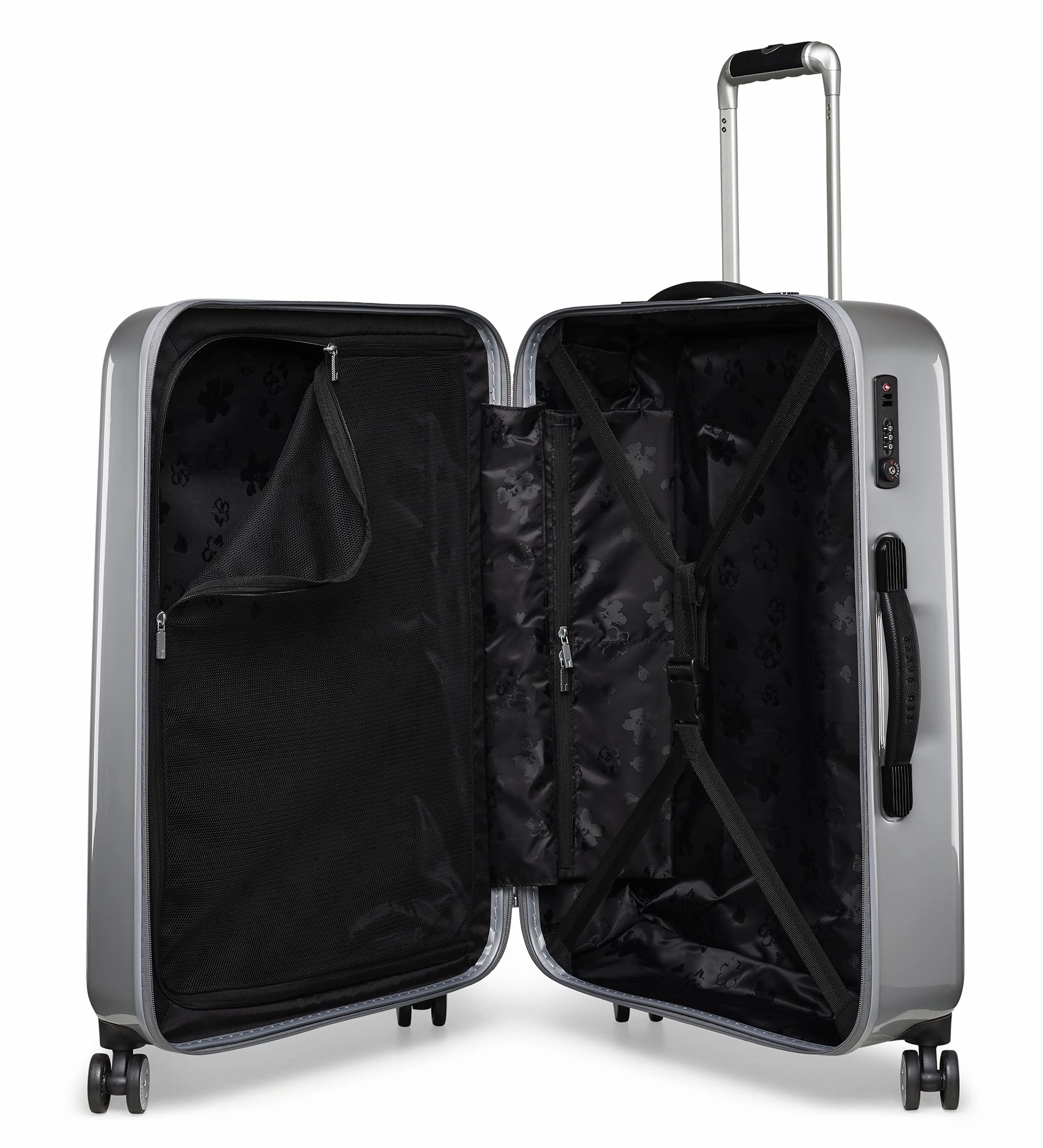 Ted baker Women's Hardside Checked-Medium 4-Wheel Medium Luggage
