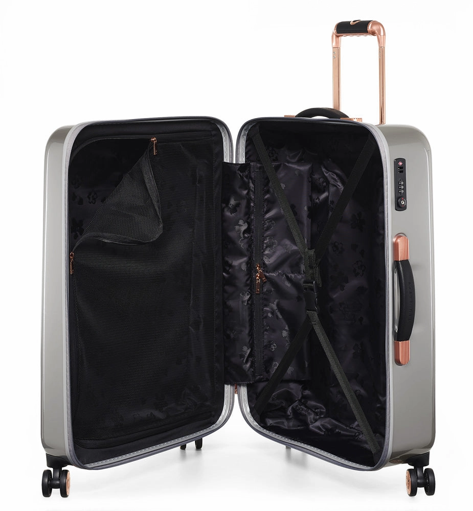 Ted baker Women's Hardside Checked-Medium 4-Wheel Medium Luggage