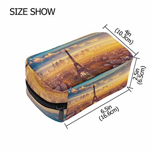 Toiletry Bag Red Eiffel Womens Beauty Makeup Case Brush Cosmetic Organizer