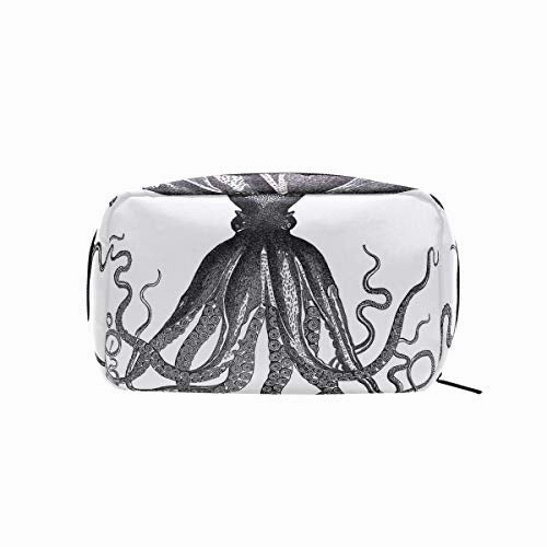 Toiletry Bag Sugar Skull Octopus Womens Beauty Makeup Case Brush Cosmetic Organizer