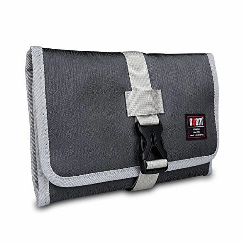 Toiletry Cosmetic Bag with Hanging Hook, Glovion BUBM Electronics Accessories Organizer, Portable