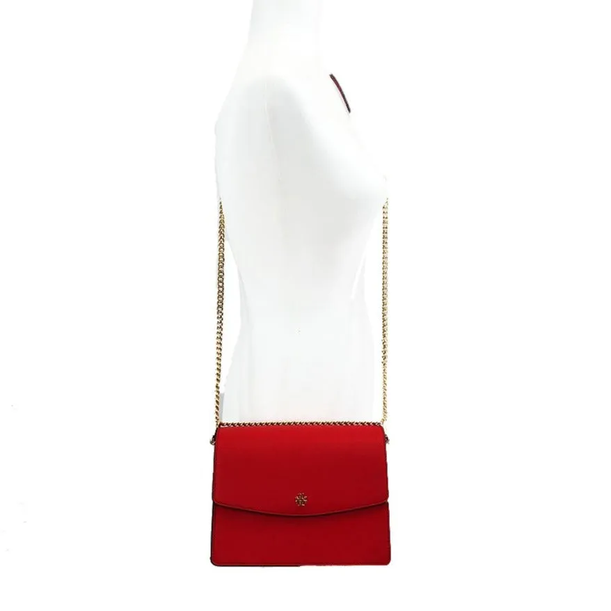 Tory Burch Emerson Envelope Shoulder Bag in Brilliant Red