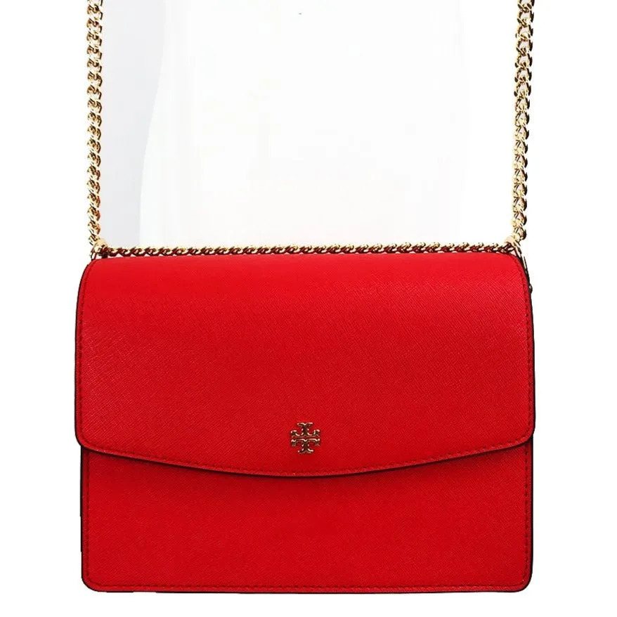 Tory Burch Emerson Envelope Shoulder Bag in Brilliant Red