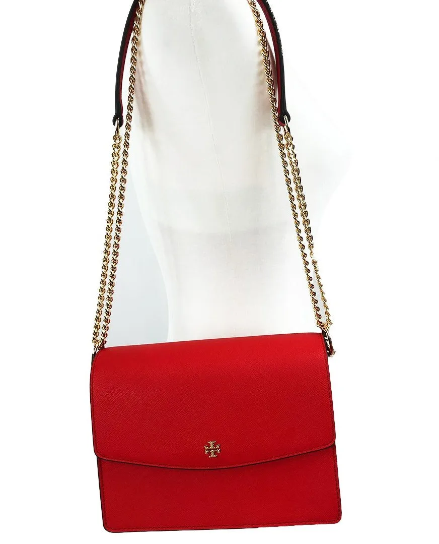Tory Burch Emerson Envelope Shoulder Bag in Brilliant Red