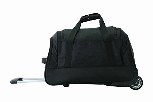 TPRC 21" "Adventure" Rolling Duffel Constructed with Honeycomb Designed RIP-STOP Material Includes Dual Side Pockets and Front Accessory Pocket, Black Color Option