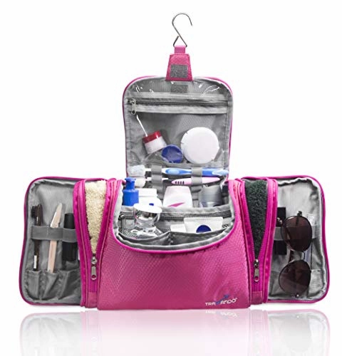TRAVANDO XXL Toiletry Bag for Women"MAXI" with Hanging Hook - Large Wash Bag - Many Pockets - Travel Set, Travel Toiletry Kit Cosmetics Makeup Big Toilet Organizer Suitcase Luggage