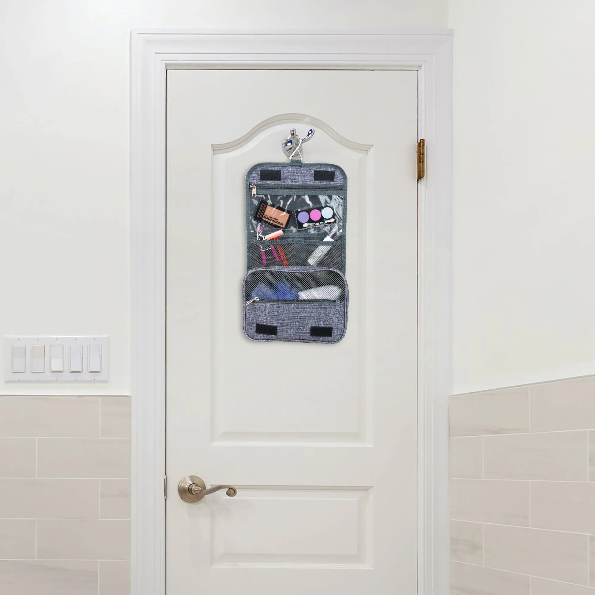 Travel Hanging Toiletry Bag - Grey