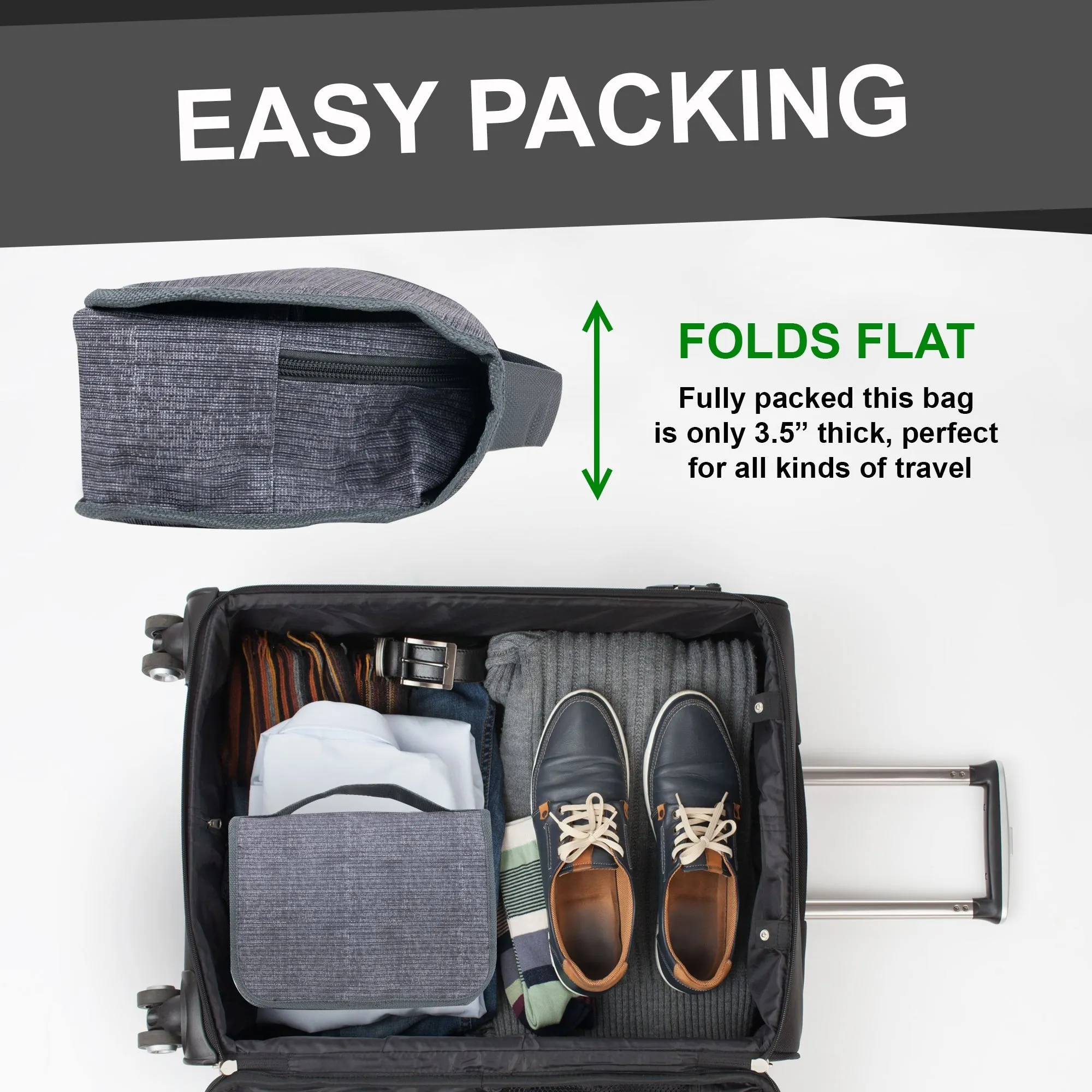 Travel Hanging Toiletry Bag - Grey