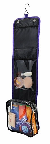 Travel hang up wash bag with 20x20x5cm detachable toiletry bag perfect for cabin hand luggage
