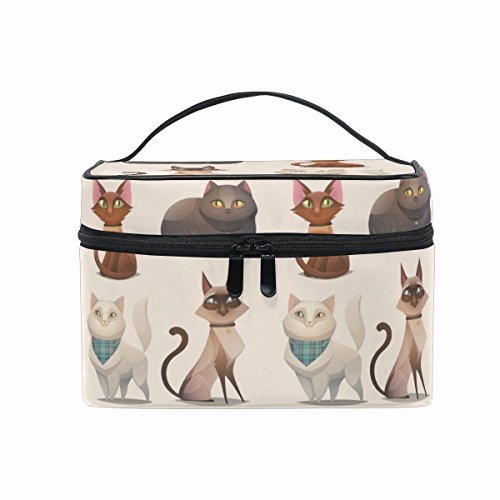 Travel Makeup Bags Four Cartoon Cat Cosmetic Bags Organizer Train Case Toiletry Make Up Pouch