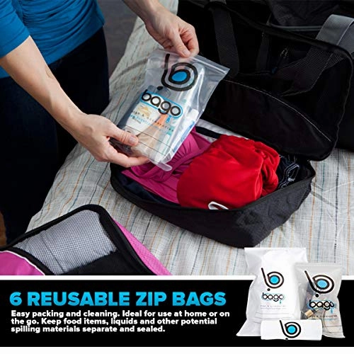 Travel Organizer Set for Luggage & Suitcase - Packing Cubes, Toiletry, Shoe Bags (Blue)