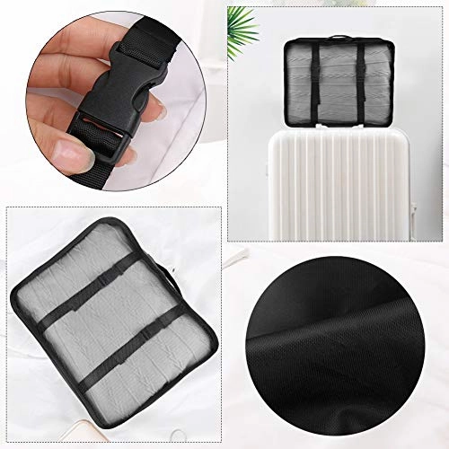 Travel Packing Cubes, 9 PCS Travel Organizer Set Foldable Luggage Bags Lightweight Travel Storage Pouch with Cable Storage Bag (black)